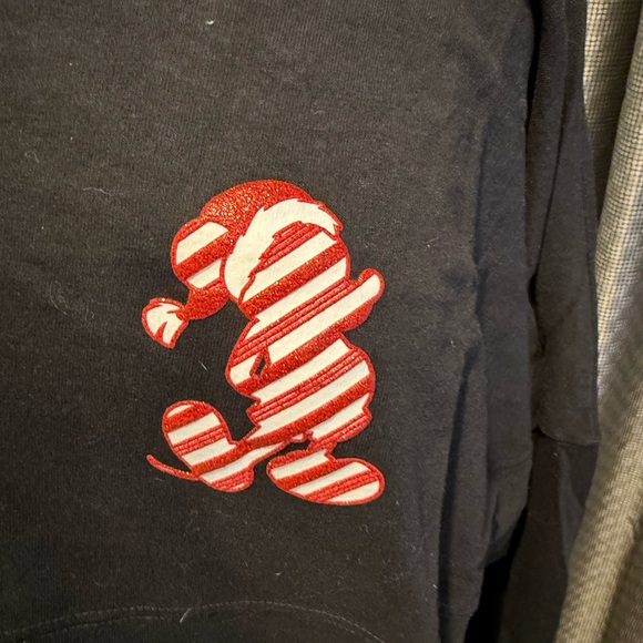 Walt Disney World Mickey Mouse Holiday Candy Cane Spirit Jersey- EUC - Picture 2 of 7